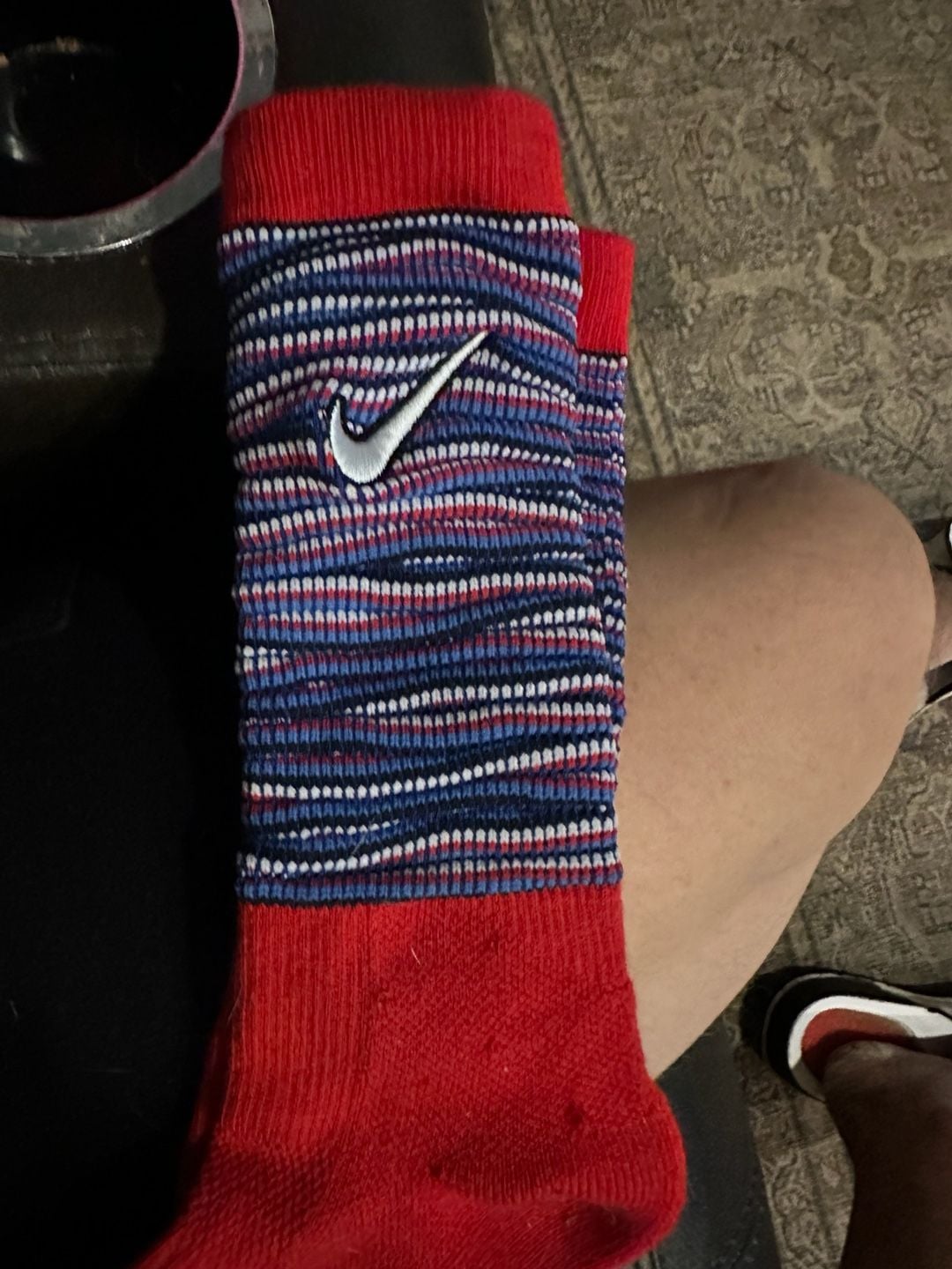 Nike Elite Basketball Crew Socks Red White Blue Multi-Color DH9825-657 1