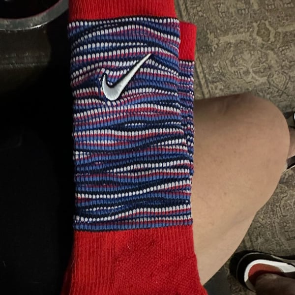 Nike Elite Basketball Crew Socks Red White Blue Multi-Color DH9825-657