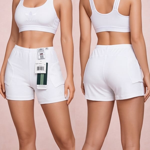 adidas Women's W Clsc Tennis S White Athletic Shorts with Pockets