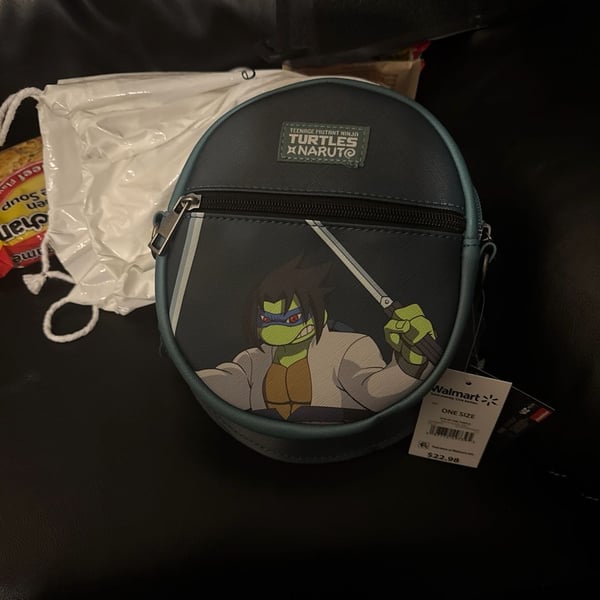 Teenage Mutant Ninja Turtles x Naruto Leonardo Sasuke Crossbody Bag
