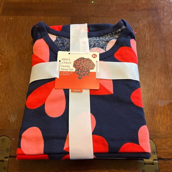 Wondershop Men's Navy Pink Red Hearts 2-Piece Valentines Day Family Sleep Pajama Set Size XL