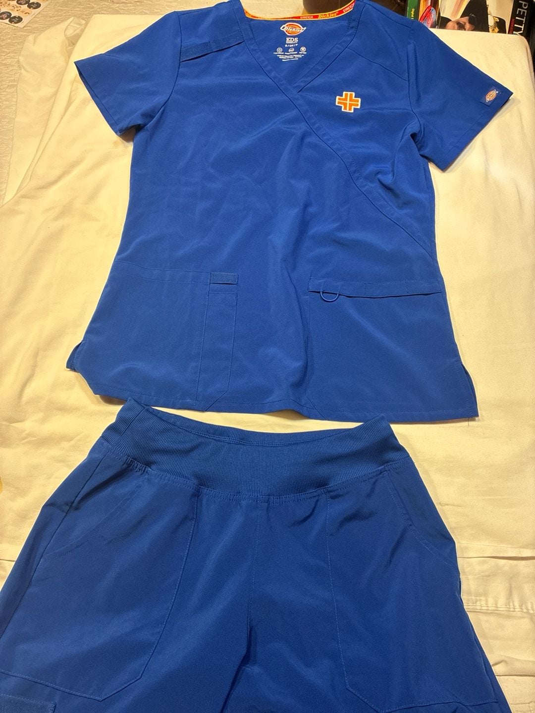 Dickies EDS Essentials Royal Blue Scrub Set Small 1