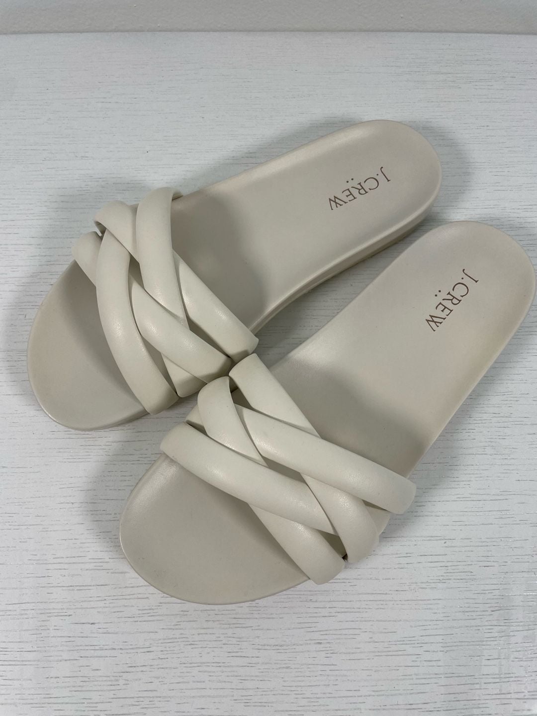 J.Crew Crisscross Padded Slide Sandals in Ivory Sz 9 2