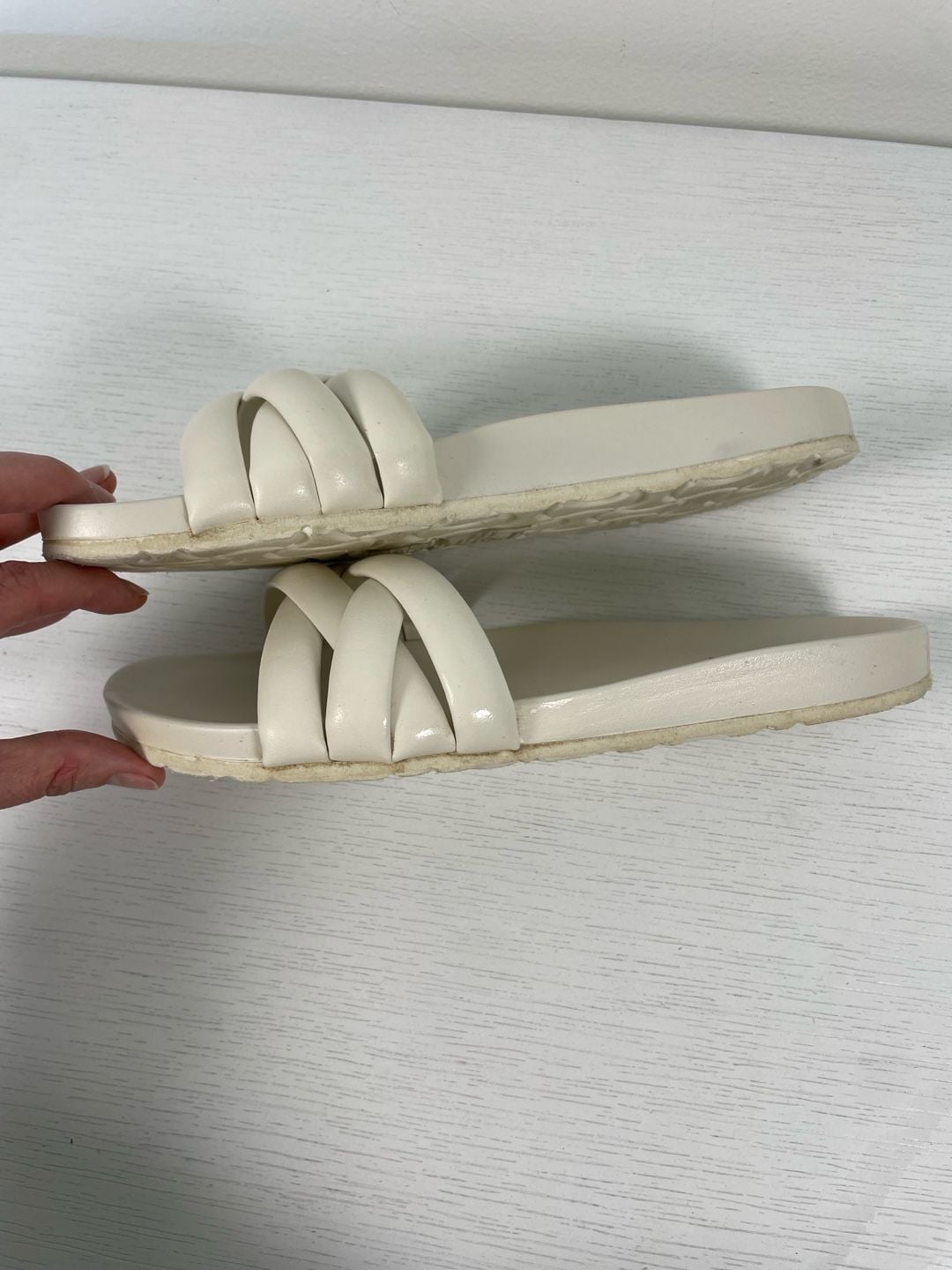 J.Crew Crisscross Padded Slide Sandals in Ivory Sz 9 3