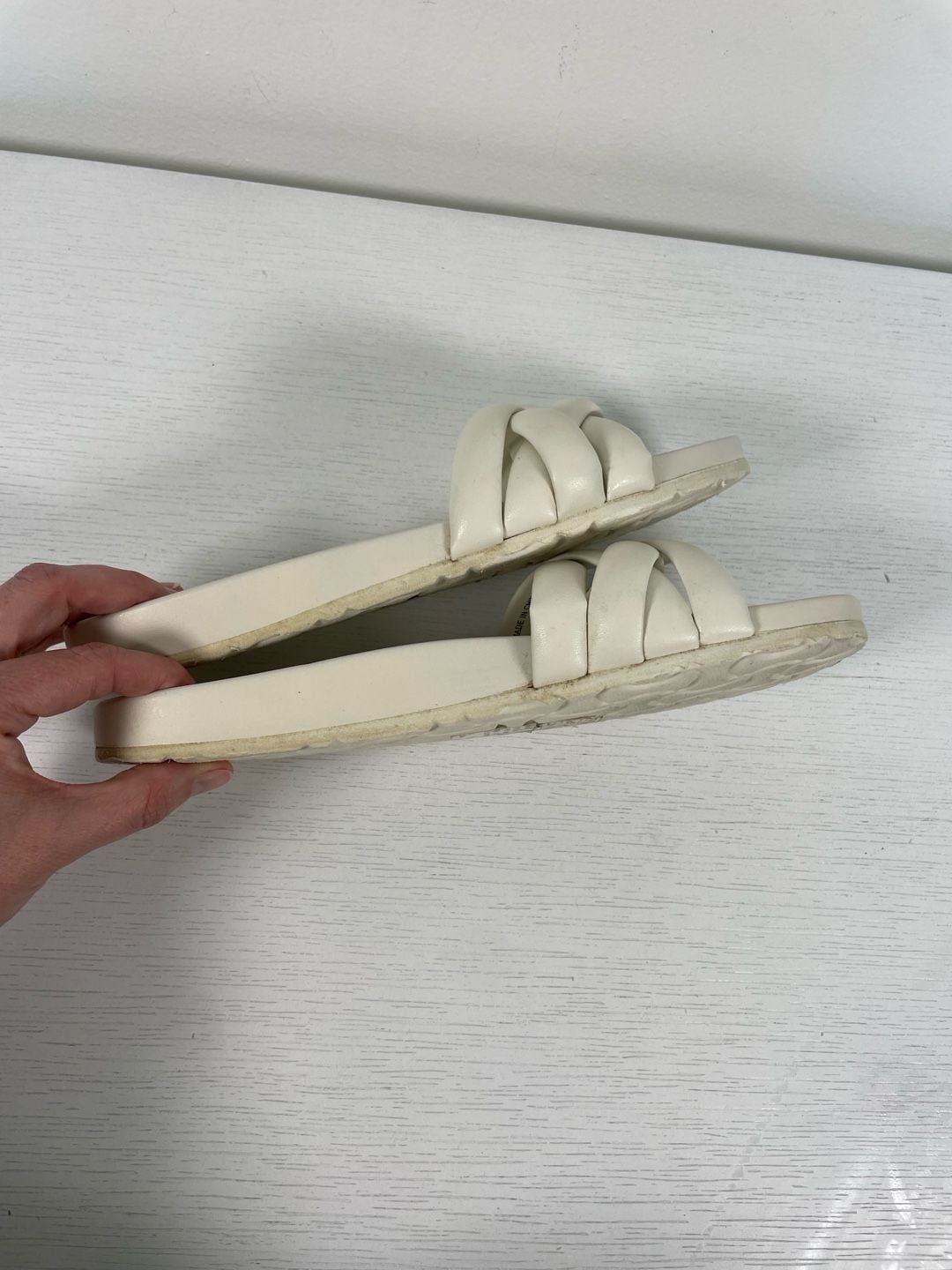 J.Crew Crisscross Padded Slide Sandals in Ivory Sz 9 4