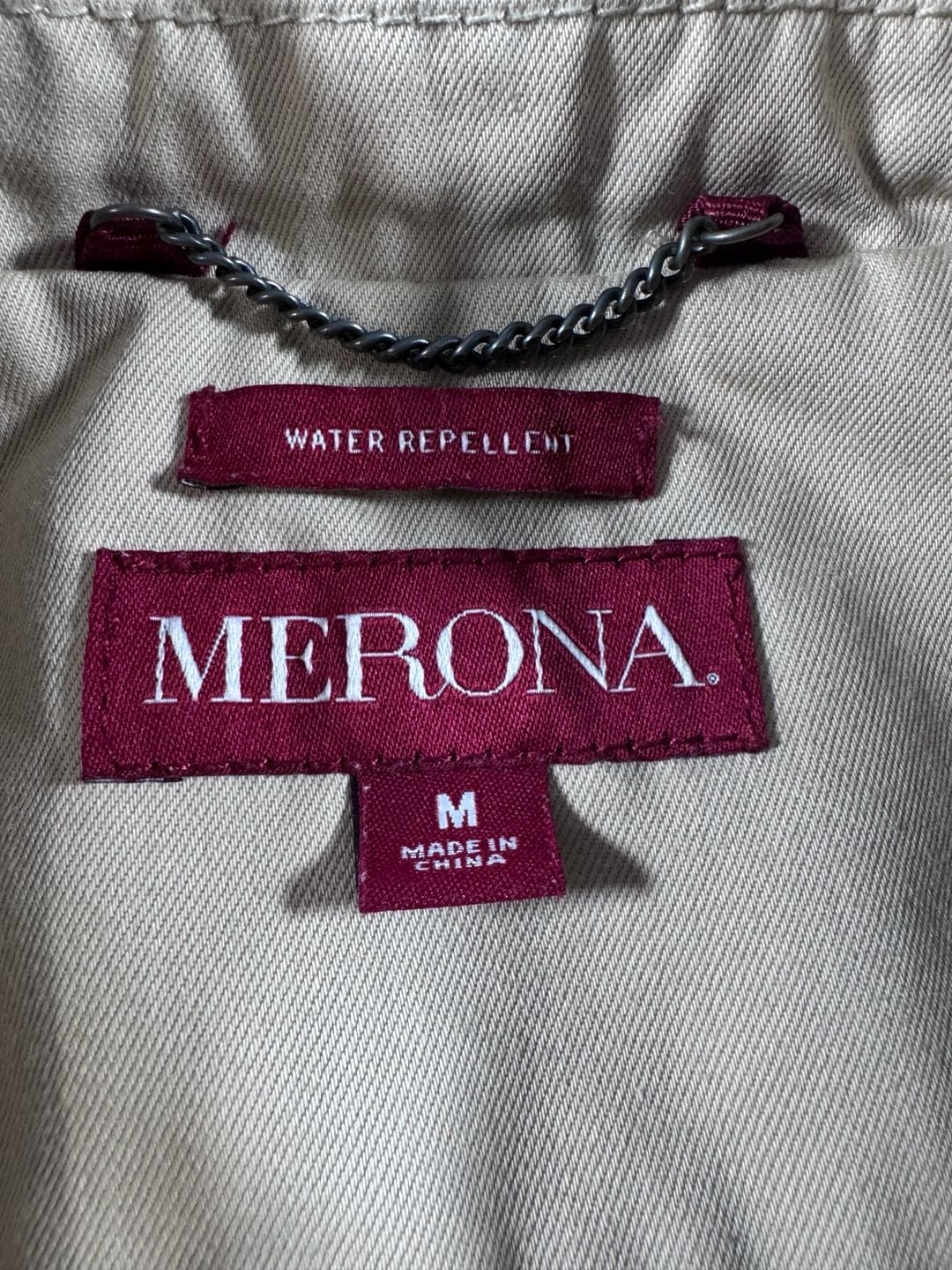 Merona Women's Water Repellent Double Breasted Trench Coat Beige Size Medium 4
