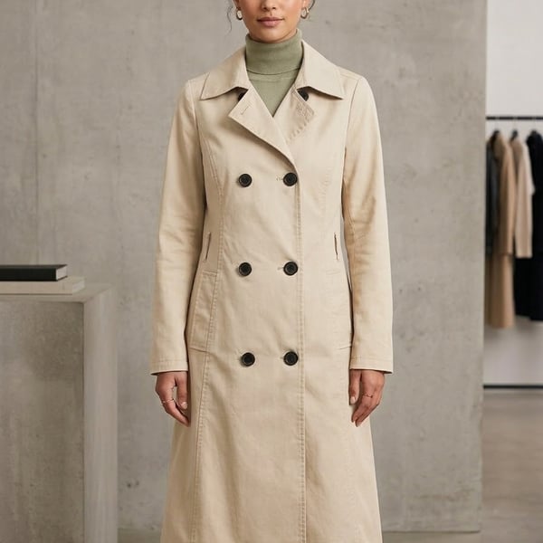 Merona Women's Water Repellent Double Breasted Trench Coat Beige Size Medium