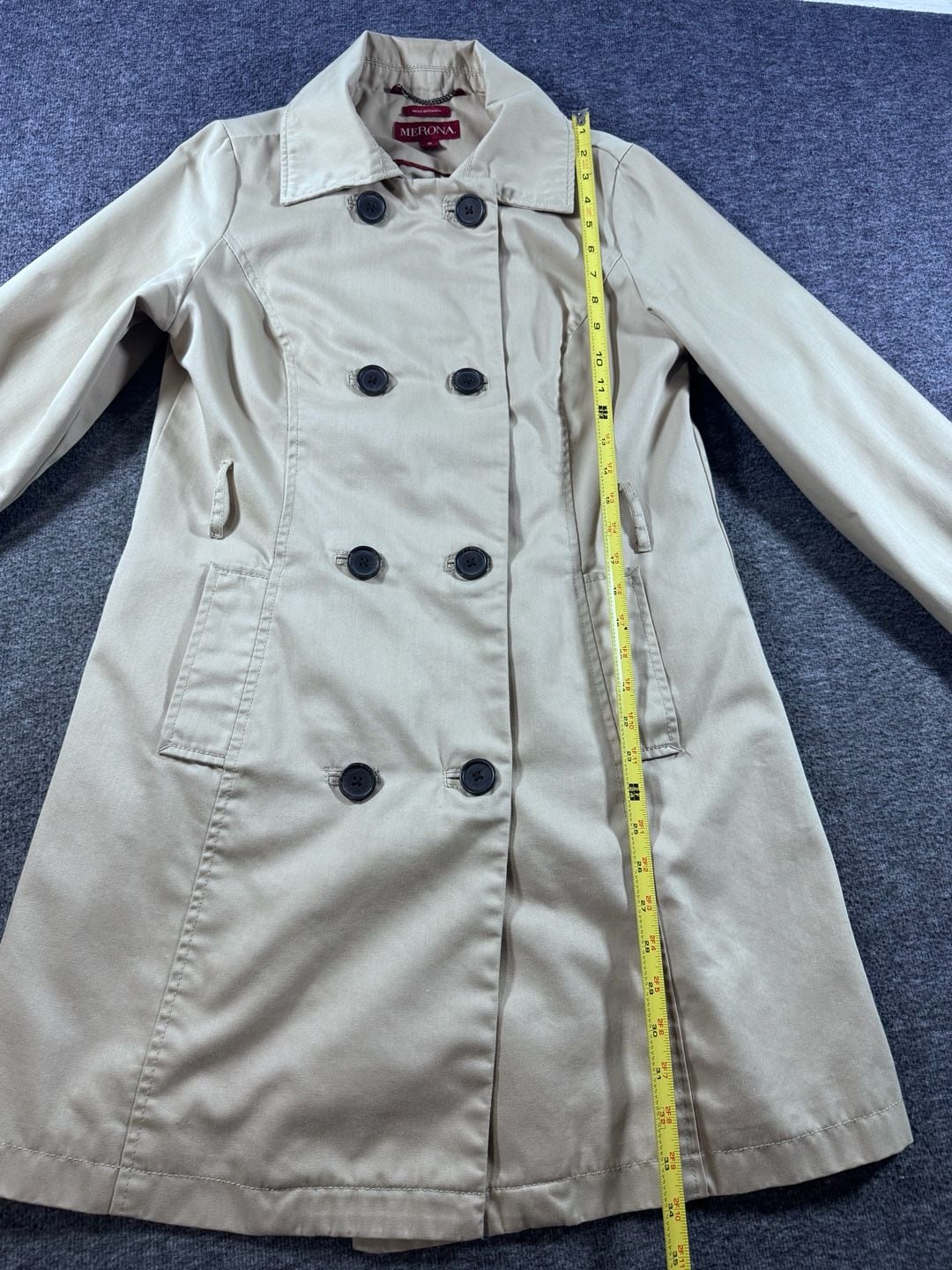 Merona Women's Water Repellent Double Breasted Trench Coat Beige Size Medium 10