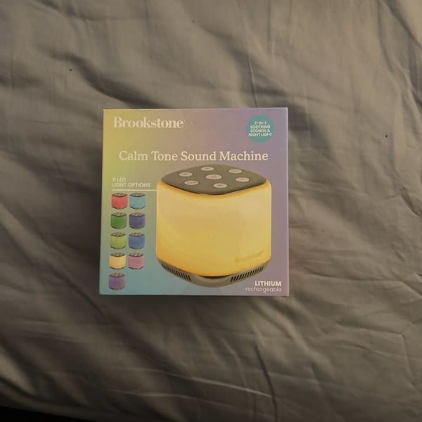 Brookstone Calm Tone Sound Machine and Night Light 2-in-1 Rechargeable