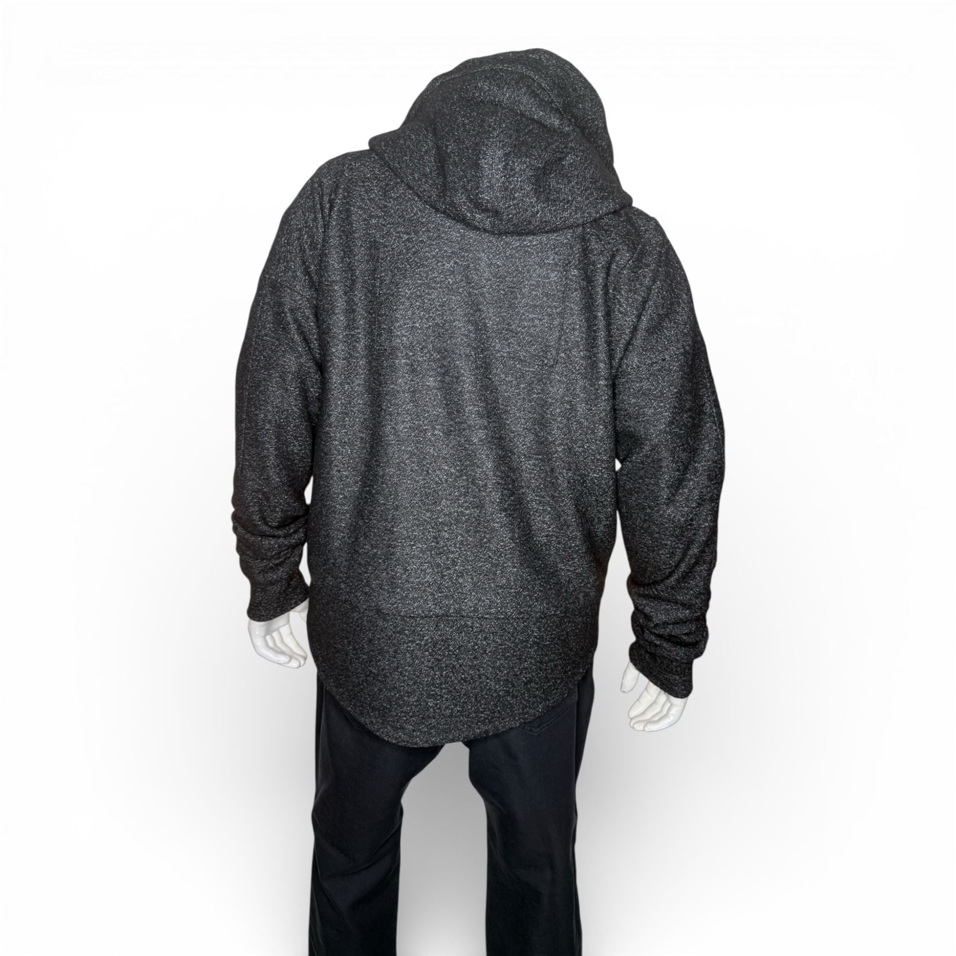 Pyer Moss Black Marled Full-Zip Heavyweight Panel Hoodie 3