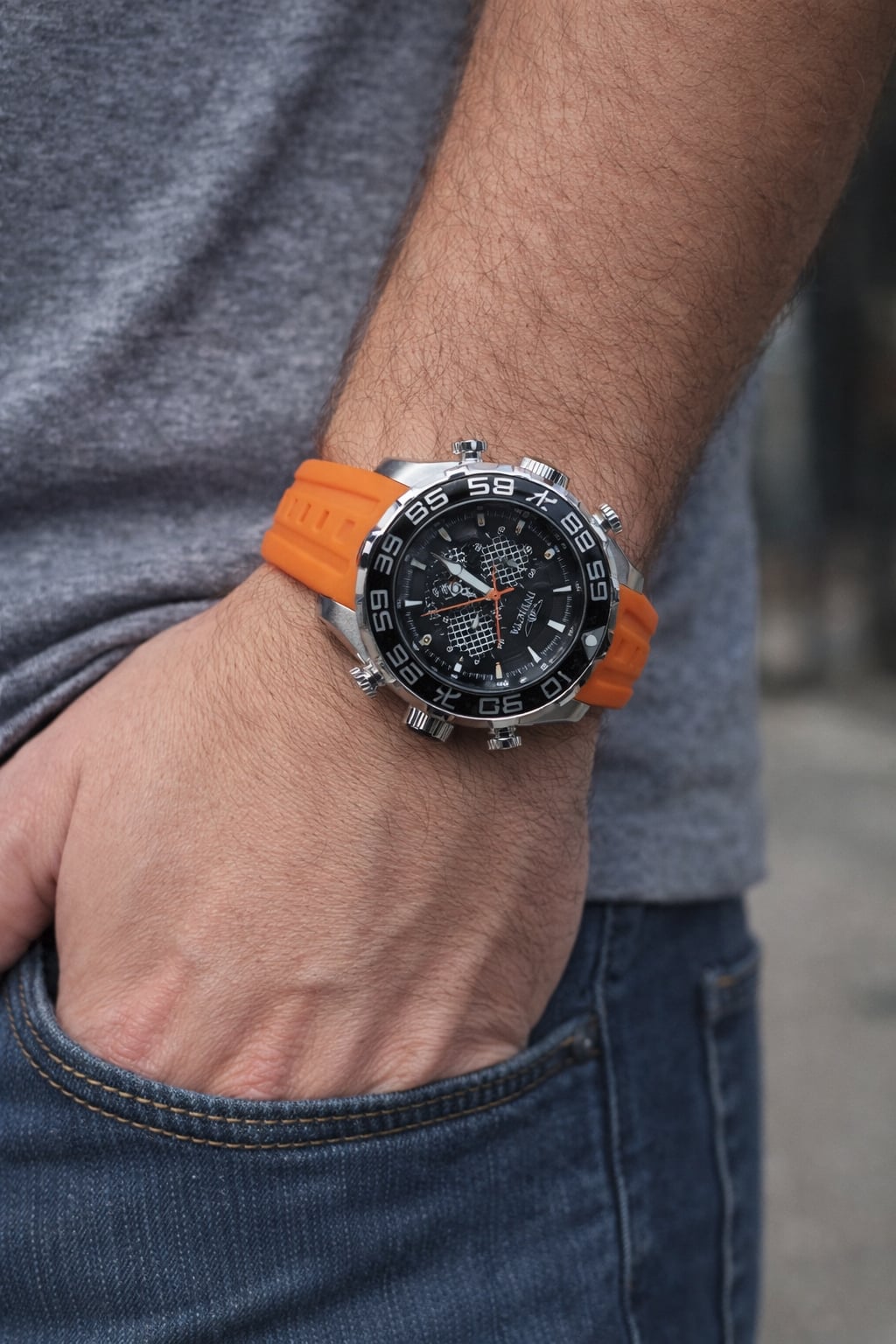 Invicta Speedway Men's 50mm Chronograph Watch with Orange Silicone Strap (Model 26297) 2