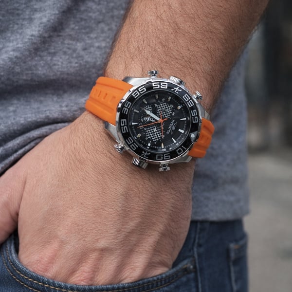 Invicta Speedway Men's 50mm Chronograph Watch with Orange Silicone Strap (Model 26297)