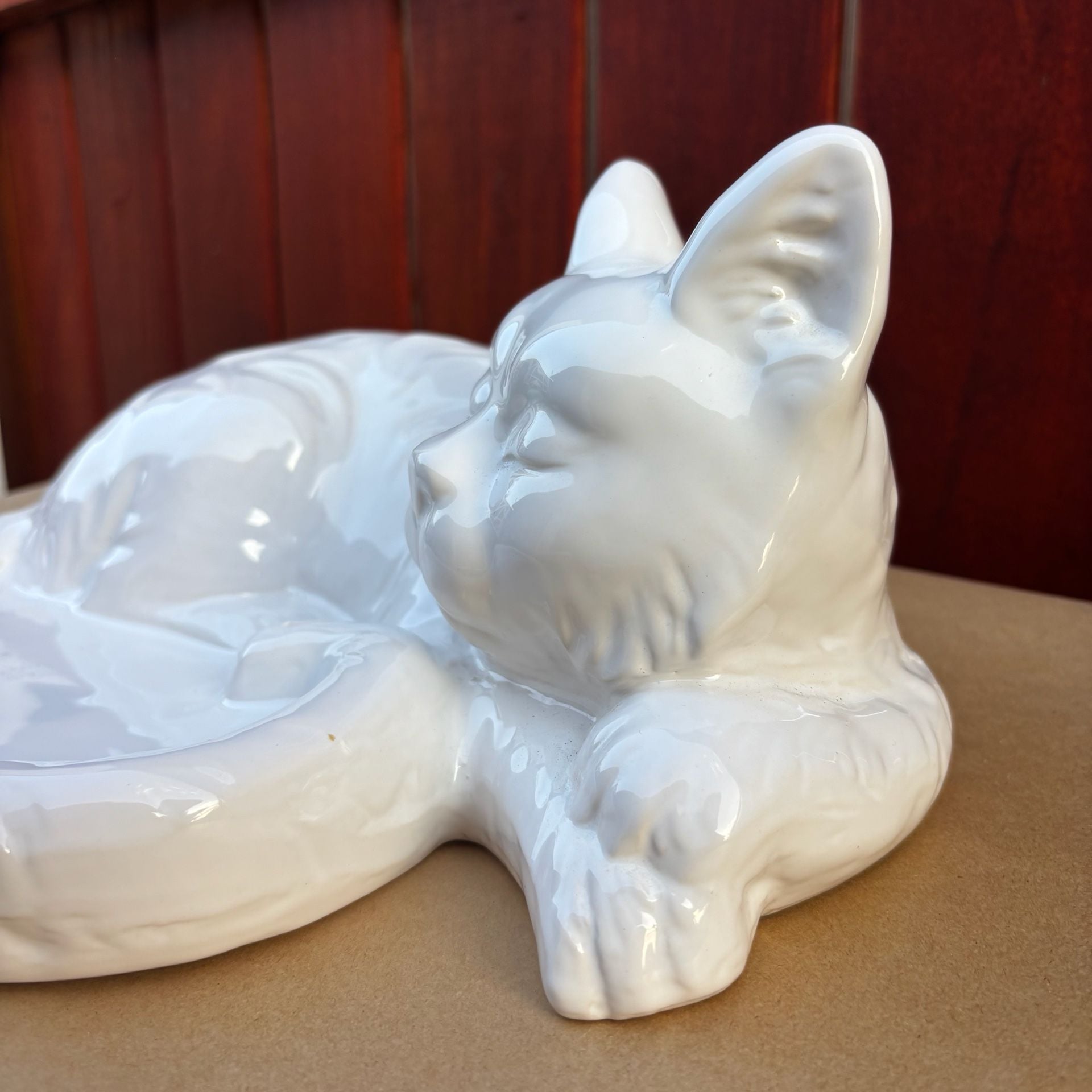 16” Sleeping Cat Statue (Porcelain Or Ceramic) 4