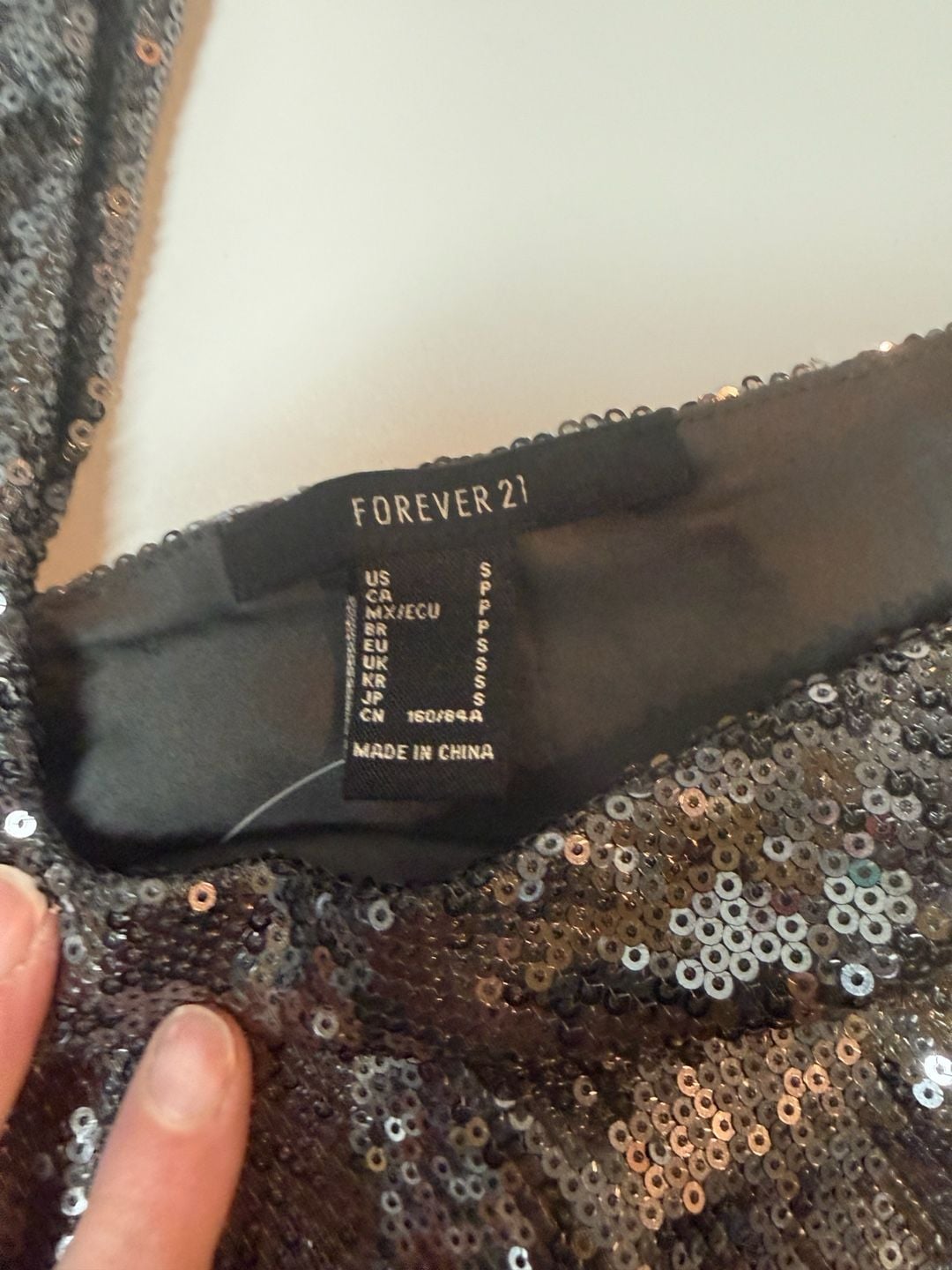 NWT Forever 21 Silver Sequin Bubble-Hem Mini Slip Dress 3