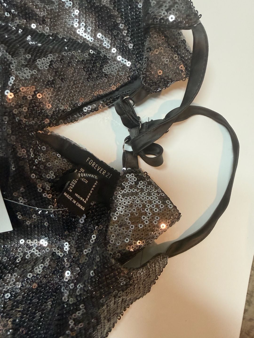 NWT Forever 21 Silver Sequin Bubble-Hem Mini Slip Dress 5