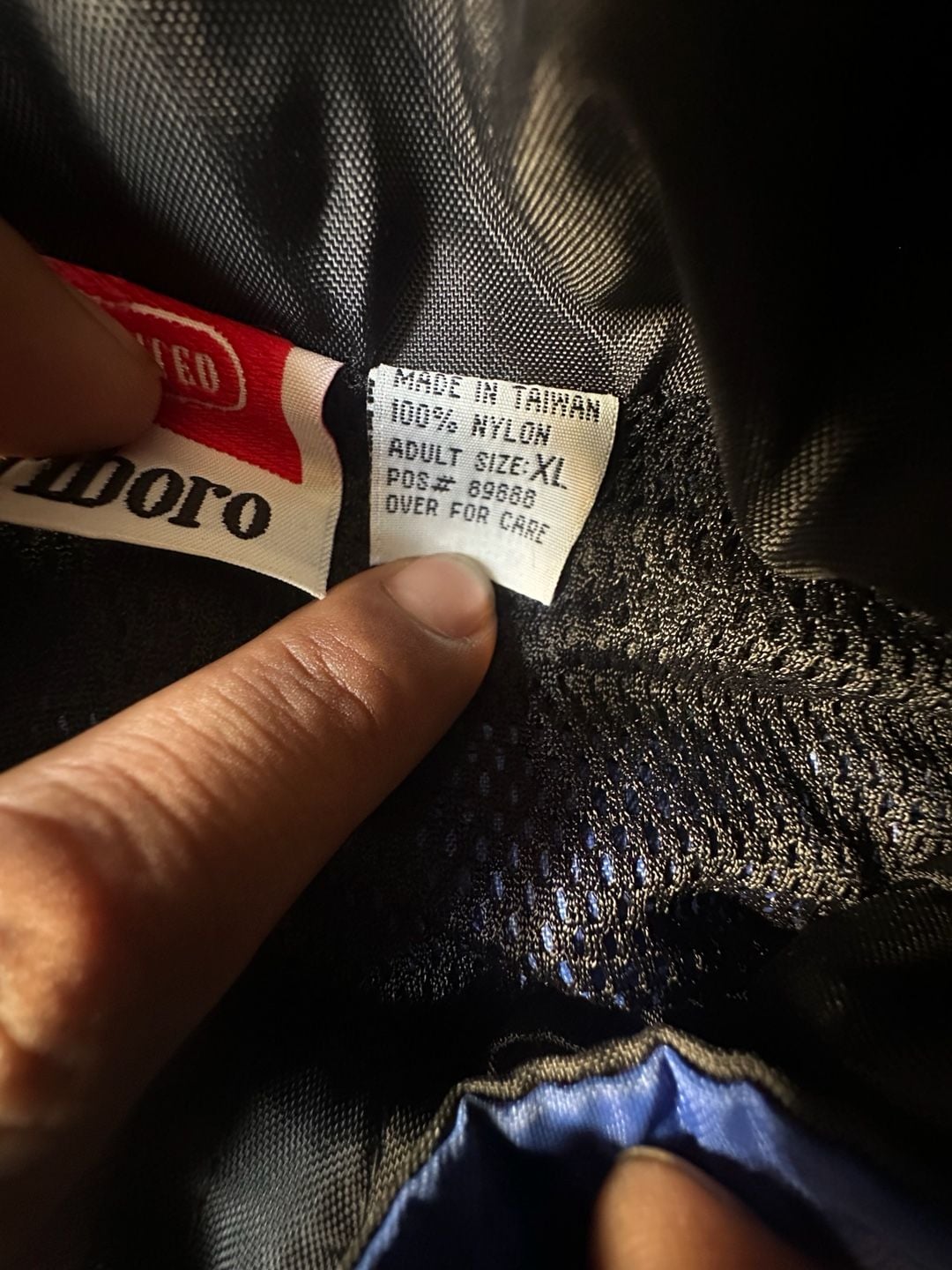 Vintage 90s Marlboro Unlimited Blue and Black Full Zip Nylon Windbreaker Jacket Size XL 6