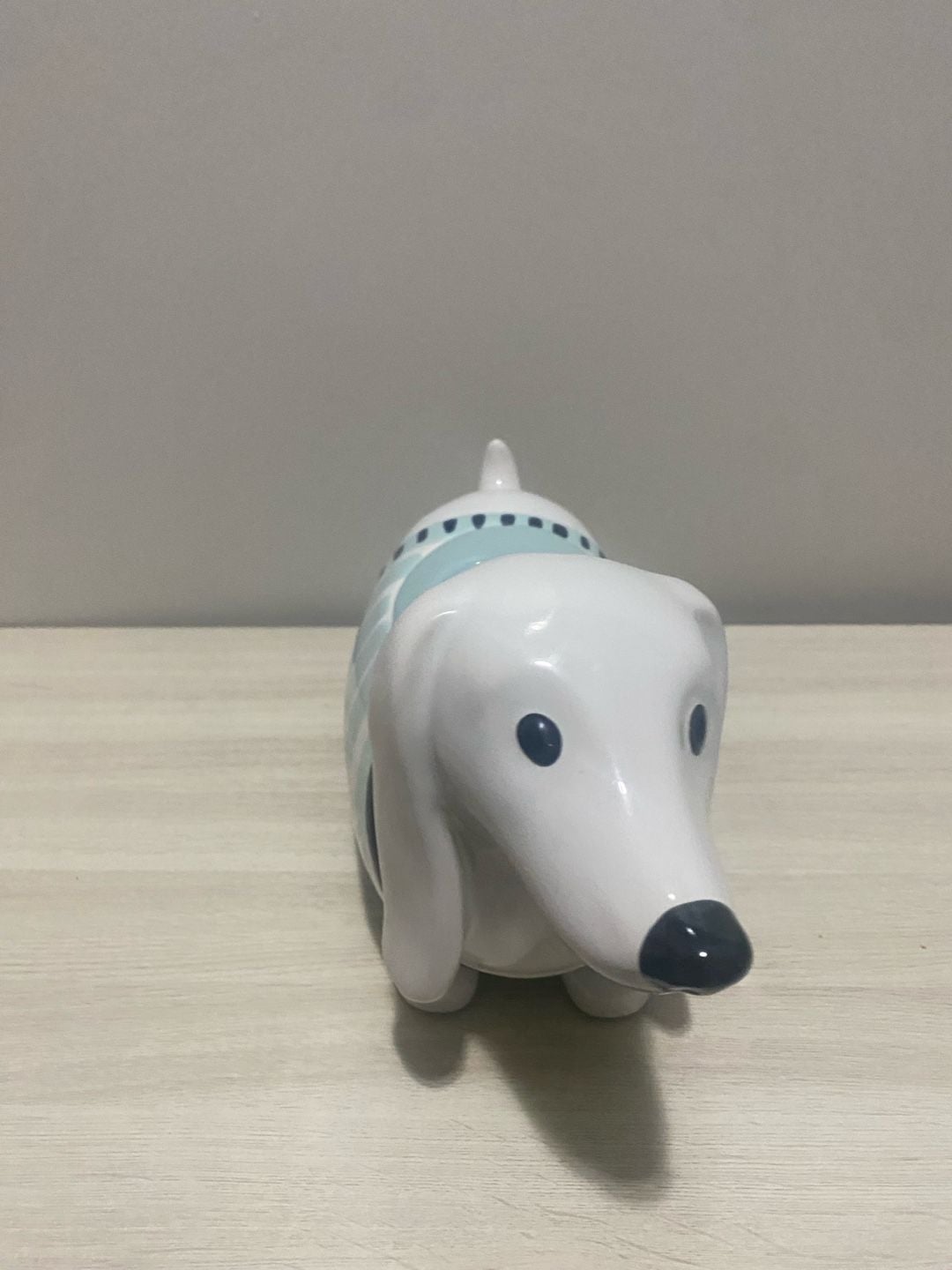 Threshold Dachshund Weiner Dog Stoneware Cookie Jar with Blue Striped Sweater 2