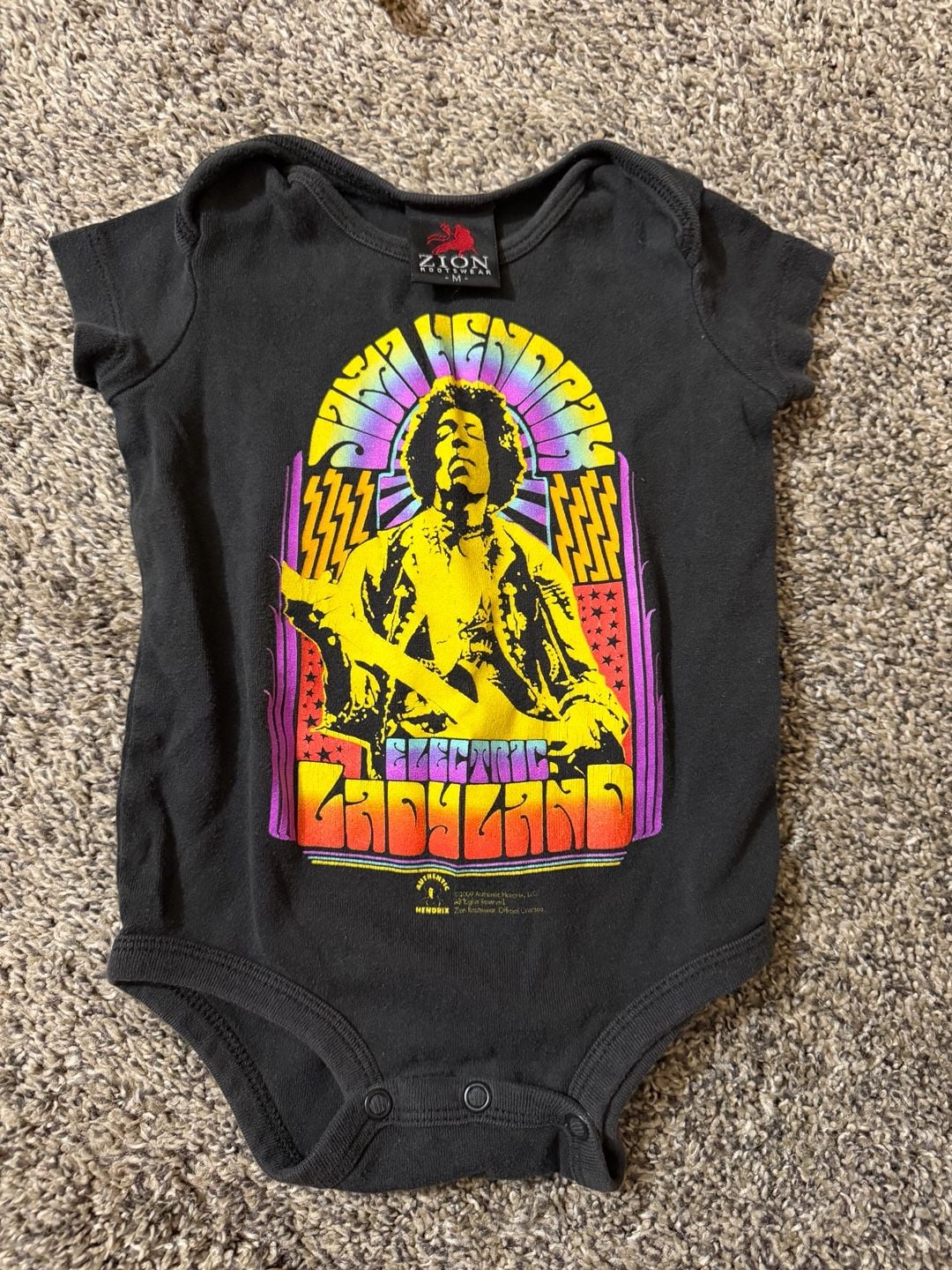 2009 Jimi Hendrix Electric Ladyland Authentic Zion Rootswear Baby Onesie 2