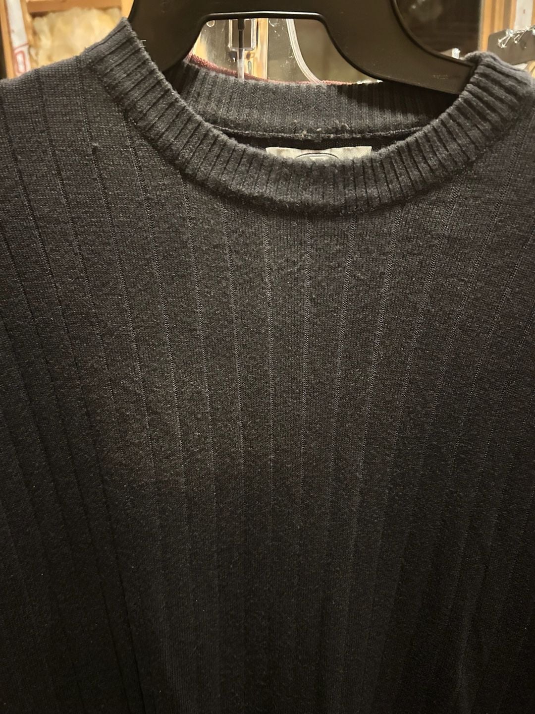 Vintage PAVO Ribbed Knit Crewneck Sweater Charcoal Grey Men's Large 3