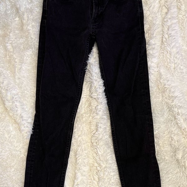 Everlane High-Rise Skinny Jeans in Black Stretch Denim
