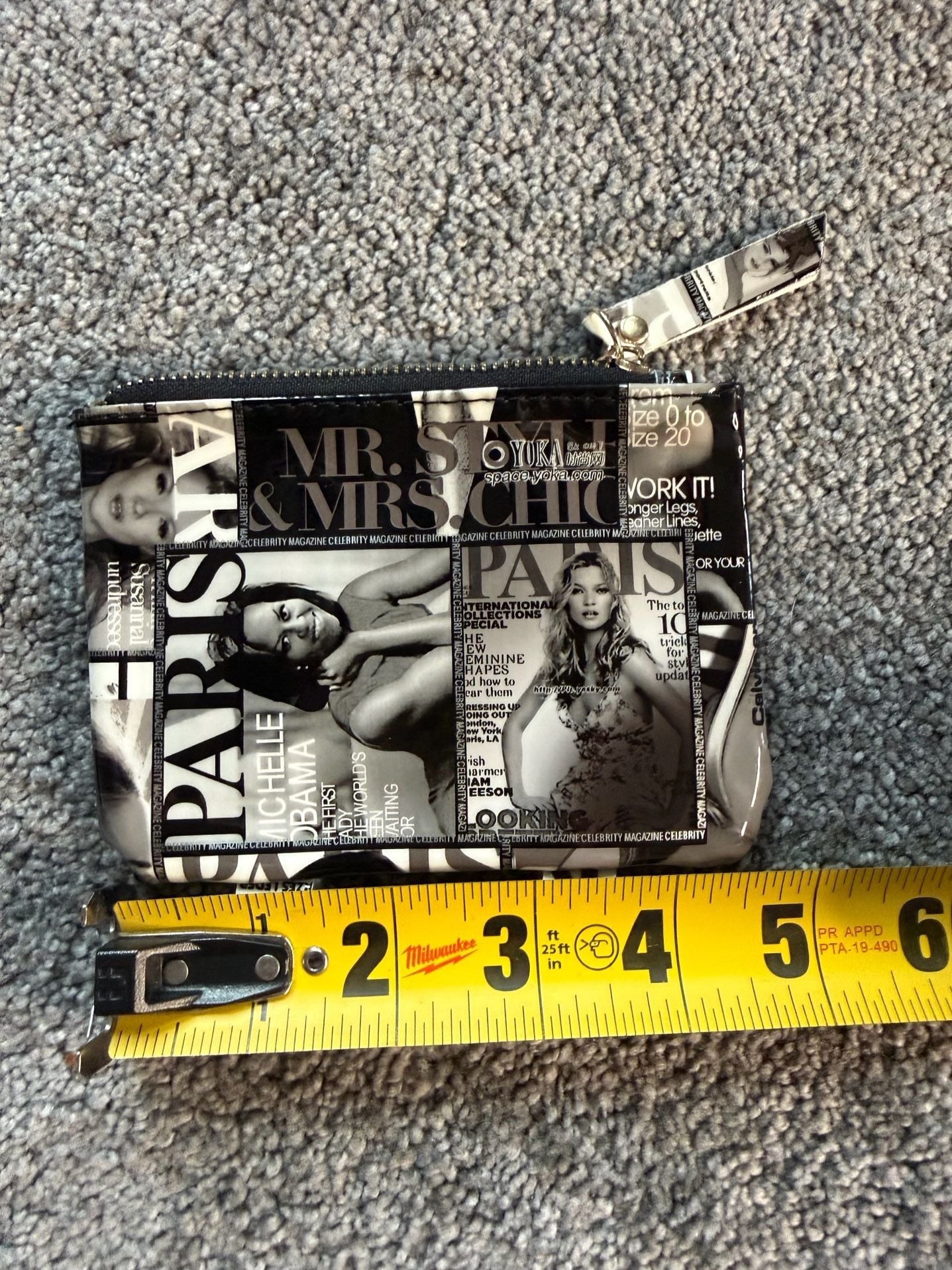 Vintage Magazine Collage Print Zipper Coin Pouch Wallet 2