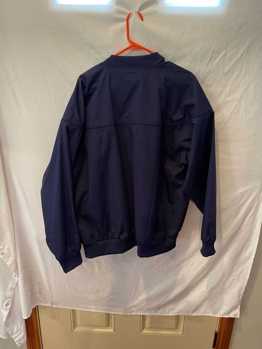 Vintage John Blair Navy Blue Full-Zip Bomber Style Member Jacket XL 8