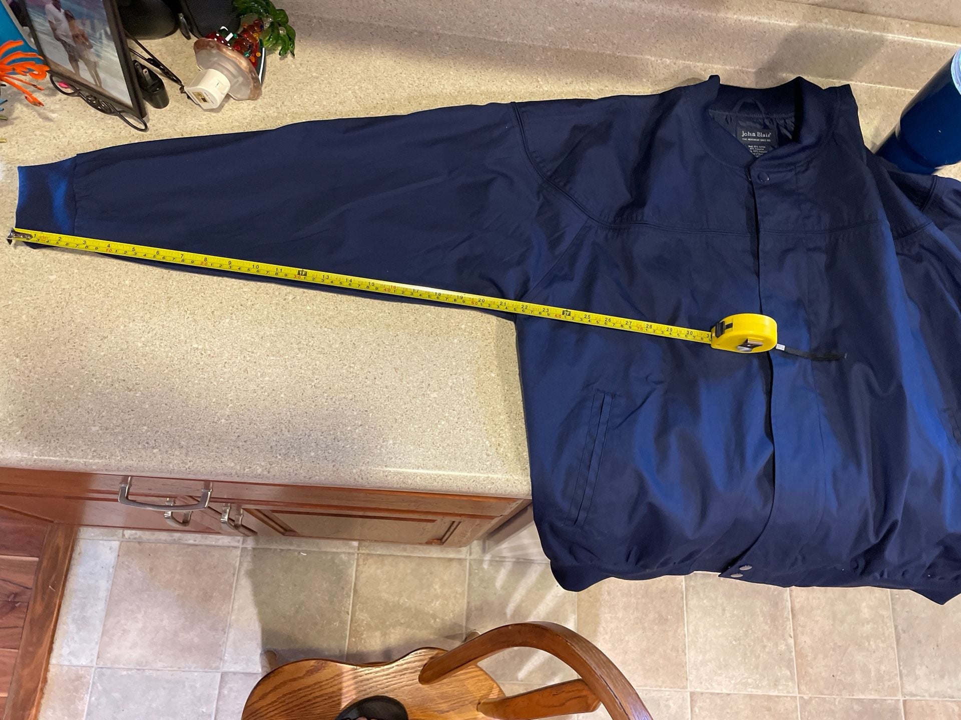 Vintage John Blair Navy Blue Full-Zip Bomber Style Member Jacket XL 11
