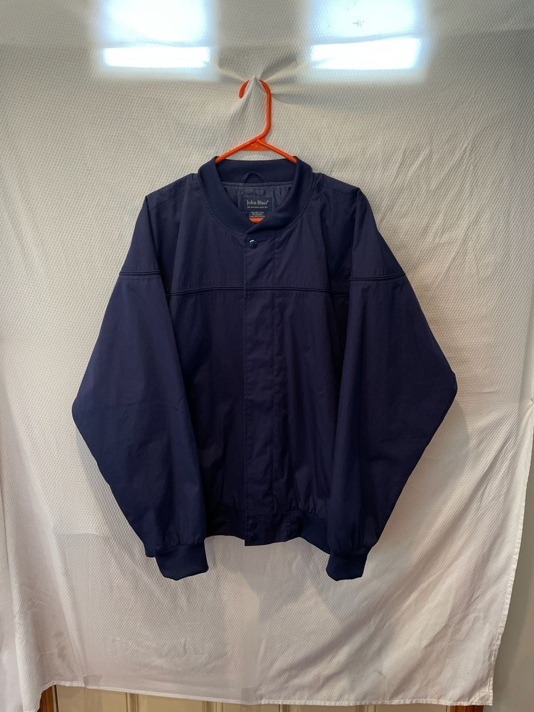 Vintage John Blair Navy Blue Full-Zip Bomber Style Member Jacket XL 2