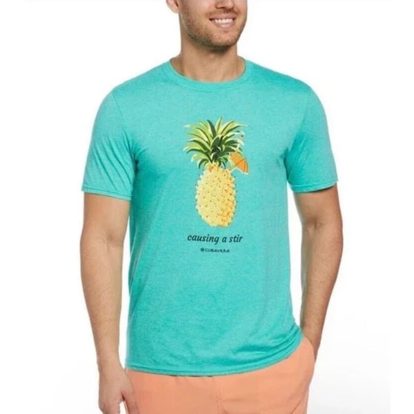 Cubavera Men's Causing a Stir Pineapple Graphic T-Shirt 2XL