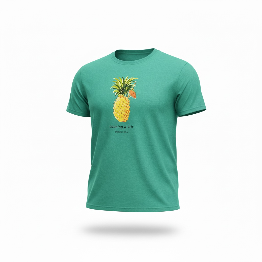 Cubavera Men's Causing a Stir Pineapple Graphic T-Shirt 2XL 7