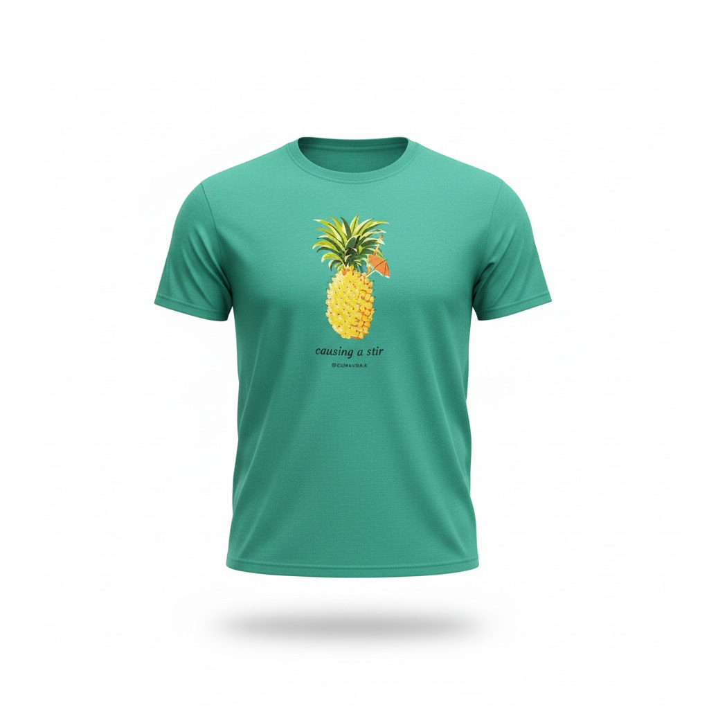 Cubavera Men's Causing a Stir Pineapple Graphic T-Shirt 2XL 9