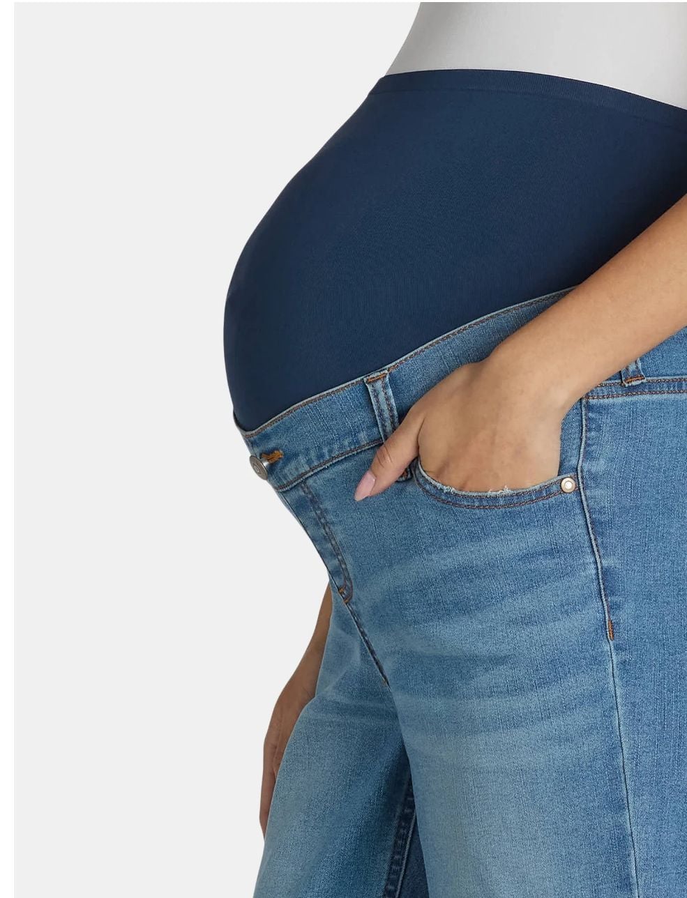 XXL Time and Tru Women's Maternity Straight Leg Jeans, 27" Inseam. 2