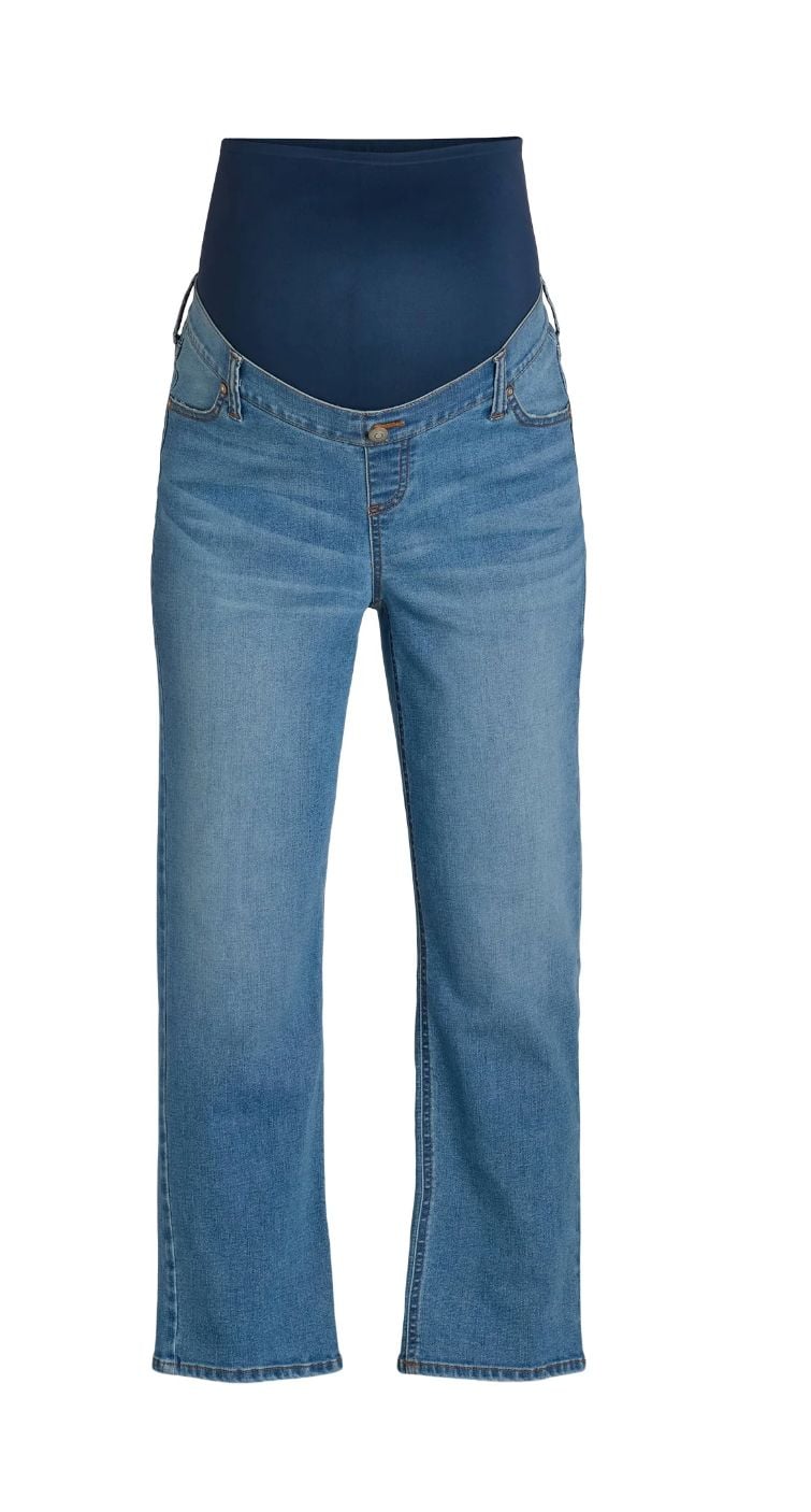 XXL Time and Tru Women's Maternity Straight Leg Jeans, 27" Inseam. 3