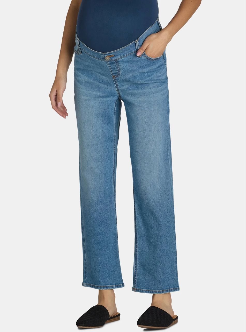XXL Time and Tru Women's Maternity Straight Leg Jeans, 27" Inseam. 5