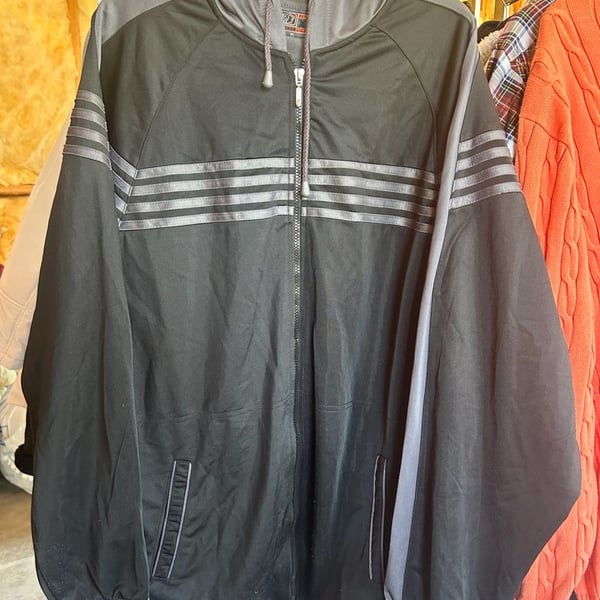SCX Extreme XT Athletics Men's Full Zip Hooded Track Jacket - Black and Grey - Size XL