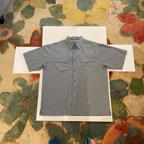 Bimini Bay Outfitters Men's XL Short Sleeve Fishing Shirt Gray Plaid