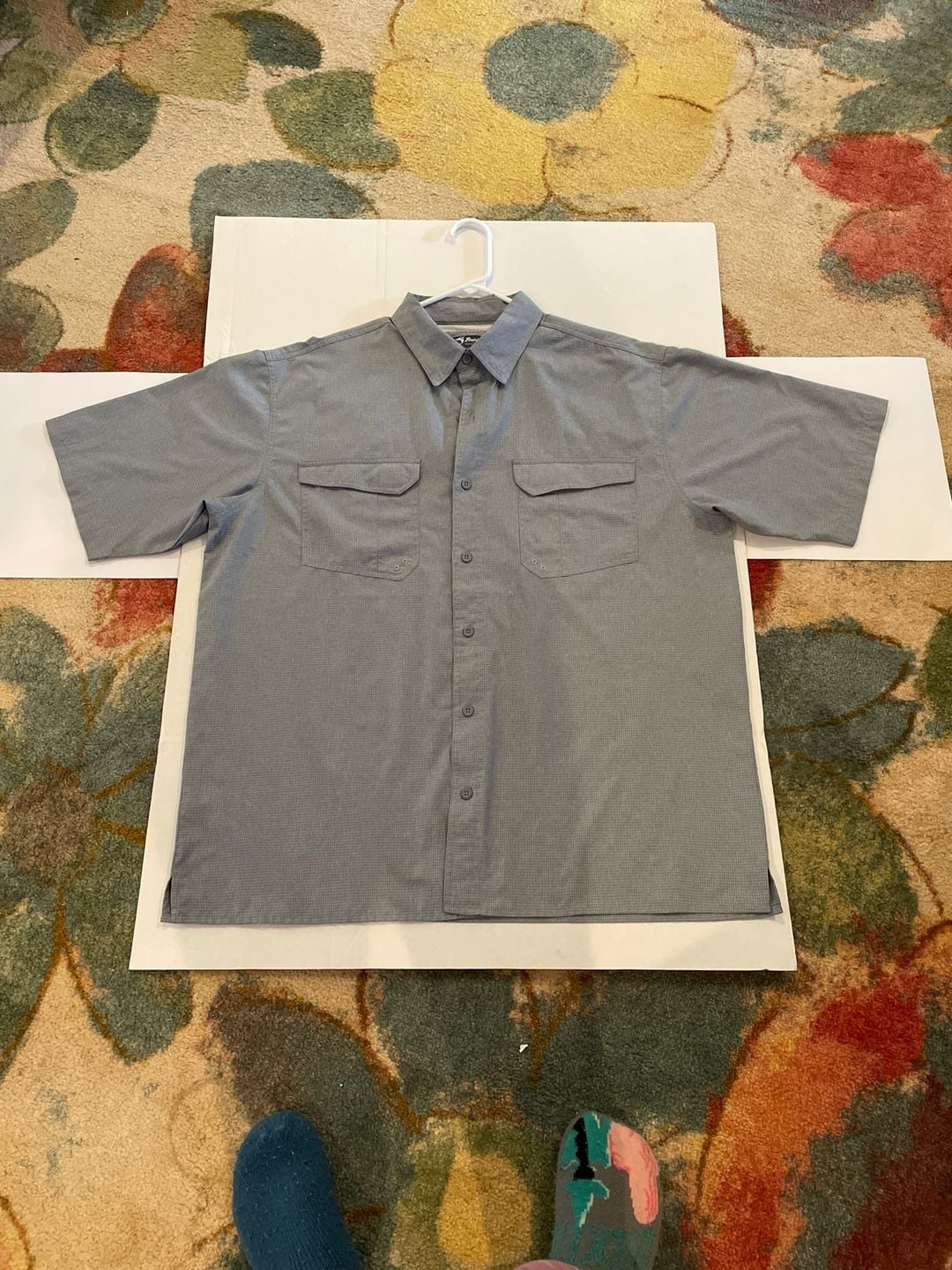 Bimini Bay Outfitters Men's XL Short Sleeve Fishing Shirt Gray Plaid 3