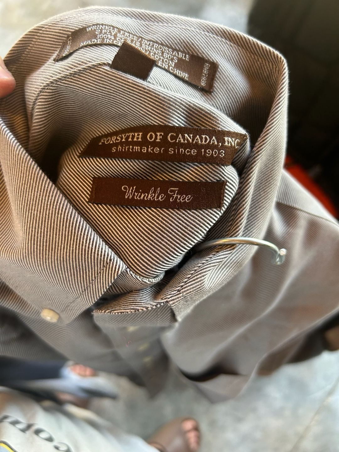 Forsyth of Canada Men's Gray Micro-Stripe Wrinkle Free Dress Shirt 4