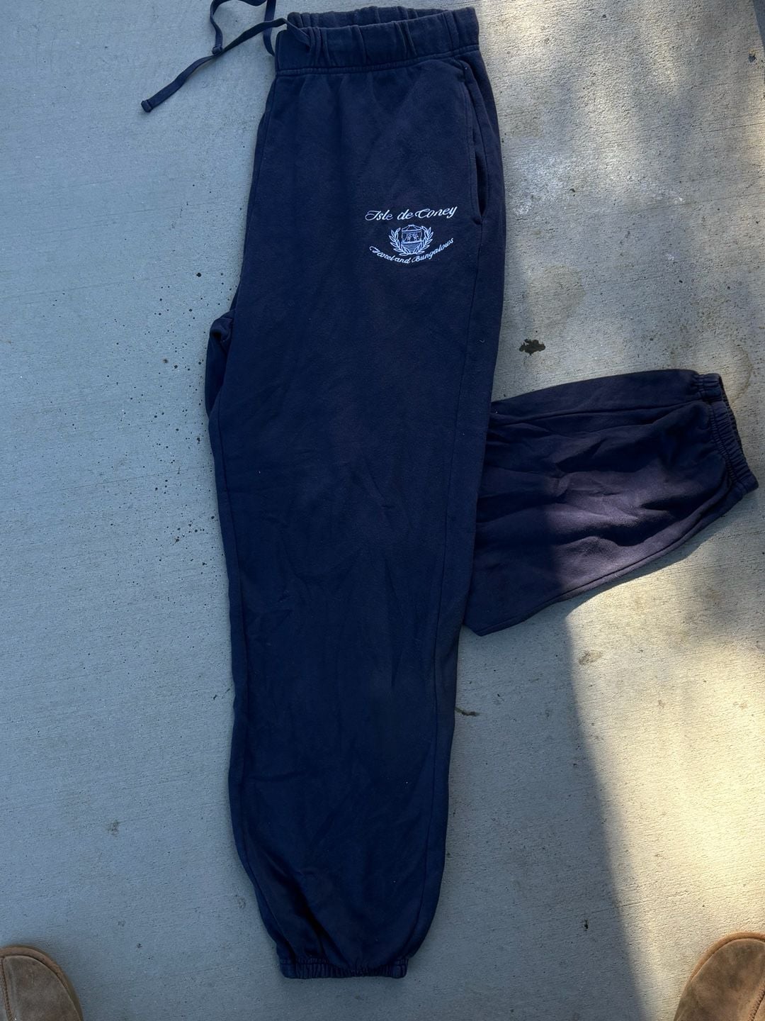 Coney Island Picnic Isle de Coney Organic Cotton Sweatpants Navy Blue Size Large 2
