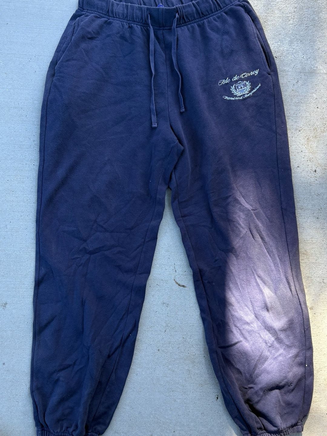 Coney Island Picnic Isle de Coney Organic Cotton Sweatpants Navy Blue Size Large 3
