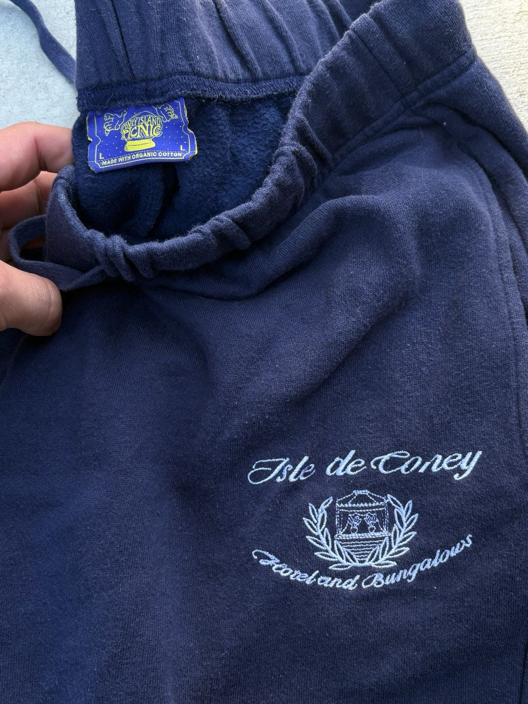 Coney Island Picnic Isle de Coney Organic Cotton Sweatpants Navy Blue Size Large 4