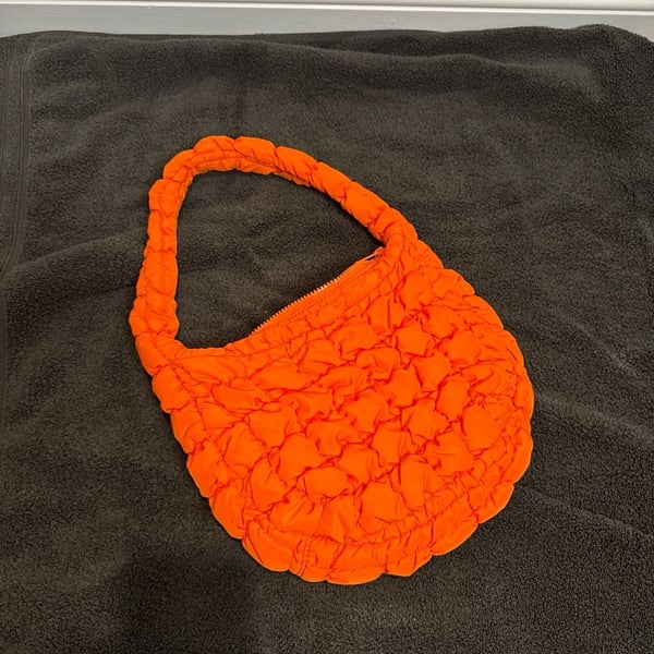 COS Quilted Plush Mini Bag Purse - Orange