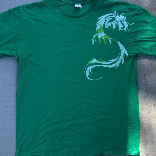 Crazy Shirts Hawaii Green Dragon Graphic T-Shirt XL