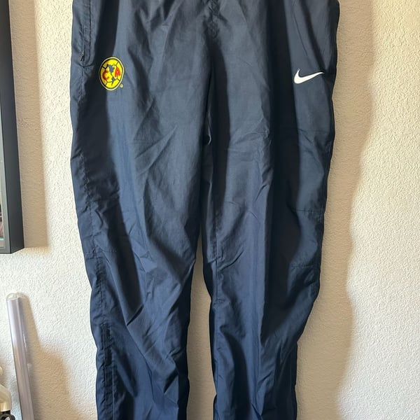 Nike Club America Aguilas Vintage Navy Blue Nylon Track Pants Large