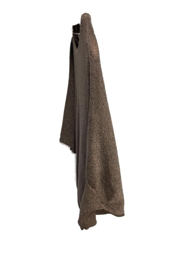 bebe Metallic Bronze Knit Batwing Dolman Sleeve Sweater 6