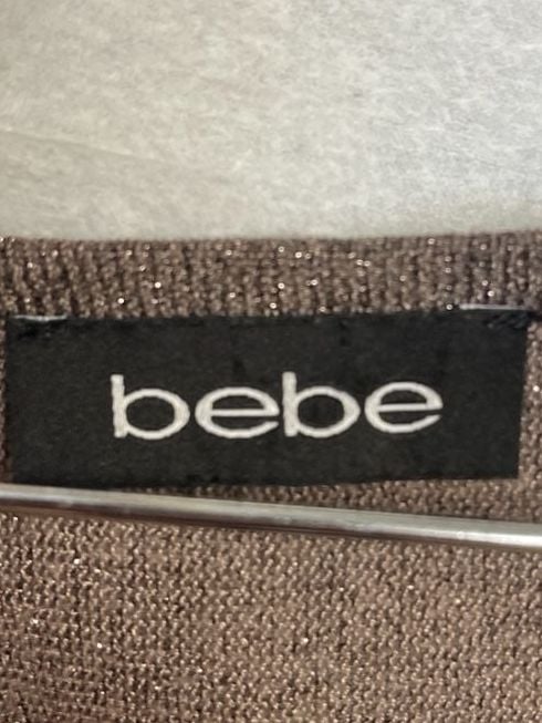 bebe Metallic Bronze Knit Batwing Dolman Sleeve Sweater 7
