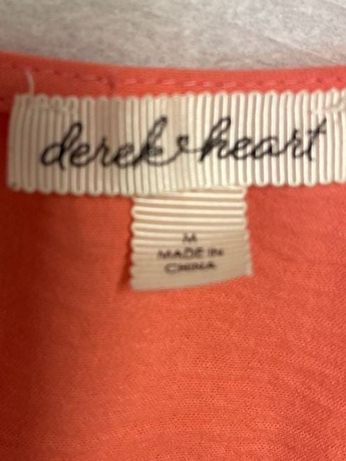 Derek Heart Coral Pink Puff Sleeve Faux Wrap Mini Dress 4