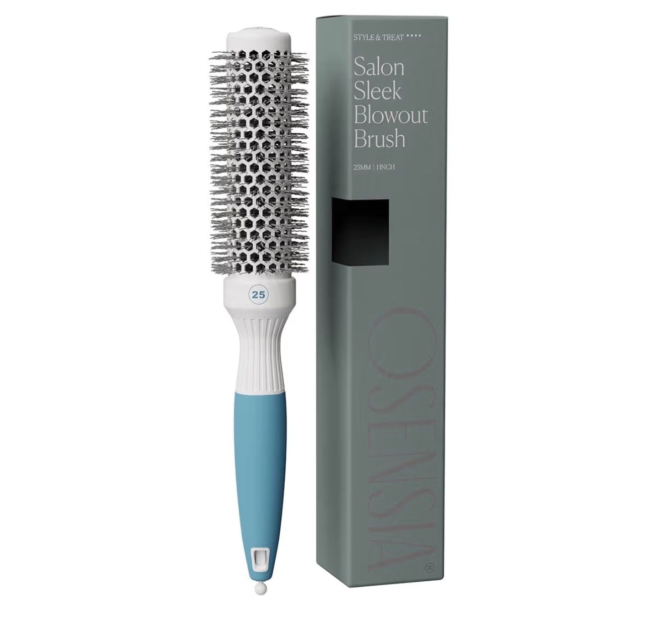 Osensia Salon Sleek Blowout Brush 1 Inch (25mm) - Ceramic Ionic Thermal Round Brush for Blow Drying 1