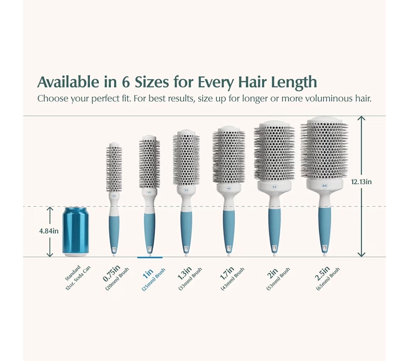 Osensia Salon Sleek Blowout Brush 1 Inch (25mm) - Ceramic Ionic Thermal Round Brush for Blow Drying 3
