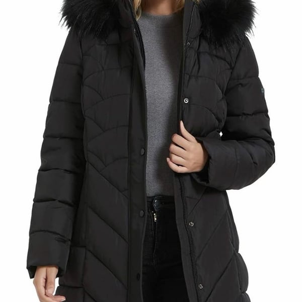 BINACL Women's Winter Warm Thicken Long Parka Jacket with Removable Faux Fur Hood
